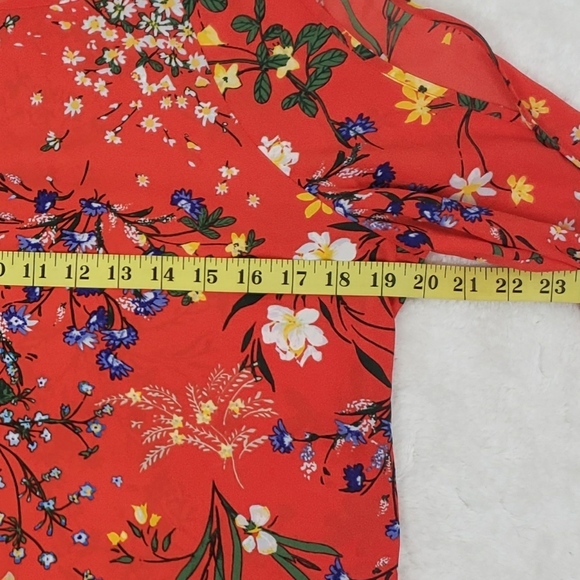 New York & Company Floral Cold Shoulder Blouse - Picture 12 of 12